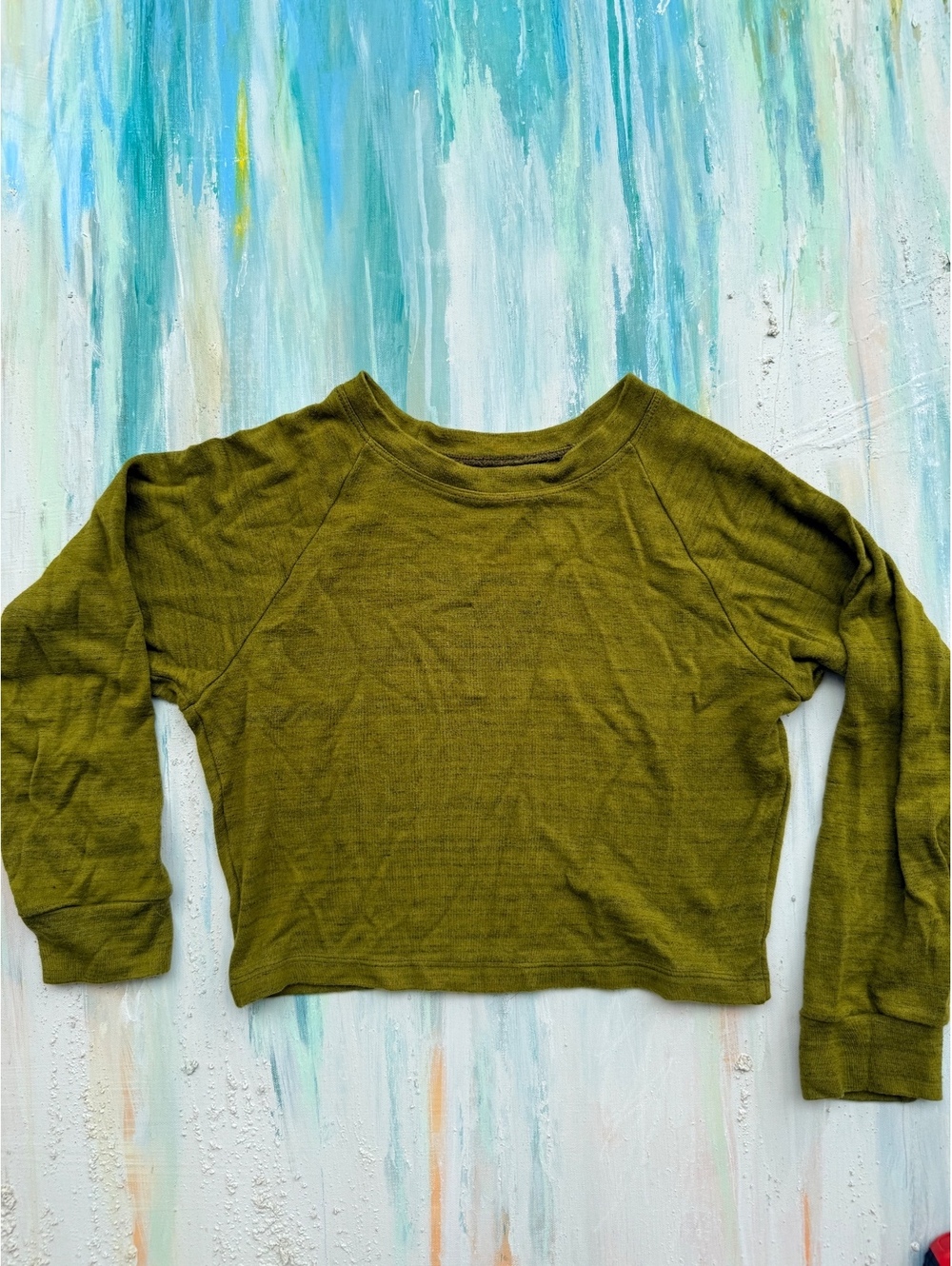 American Apparel thick stretchy green crop top